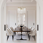 Люстра подвесная круглая в виде ветвей деревьев бронзового цвета с прозрачными подвесками-каплями Droplet Chandelier варинант исполнения - 7 | Loft Concept в Санкт-петербурге