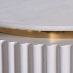 Тумбочка белая овальная с мраморной столешницей Thoroughbass варинант исполнения - 6 | Loft Concept в Санкт-петербурге