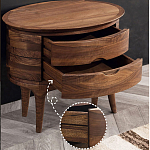 Прикроватный столик из дерева с 2-мя ящиками Moon Walnut Furniture варинант исполнения - 4 | Loft Concept в Санкт-петербурге