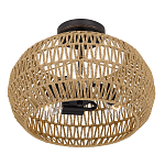 Потолочный светильник с плафоном из плетеного джута и черным каркасом Quoizel варинант исполнения - 3 | Loft Concept в Санкт-петербурге