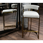 Стул барный букле бежевый с каркасом цвета матовое золото Tactility варинант исполнения - 6 | Loft Concept в Санкт-петербурге