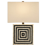 Настольная лампа с квадратным основанием и прямоугольным абажуром Neat Lines варинант исполнения - 3 | Loft Concept в Санкт-петербурге