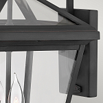 Настенный фонарь черного цвета с прозрачным стеклянным плафоном трапециевидной формы Hinkley варинант исполнения - 5 | Loft Concept в Санкт-петербурге