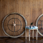 Часы настенные деревянные с римскими цифрами бронзового цвета Clock with History варинант исполнения - 2 | Loft Concept в Санкт-петербурге