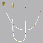 Подвесной светильник с 3-мя изогнутыми плафонами и белыми декоративными шариками PEARLS Suspension варинант исполнения - 3 | Loft Concept в Санкт-петербурге