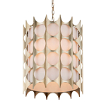 Подвесной светильник в форме цилиндра с фактурным серебряным каркасом и тканевым абажуром Silver Honeycomb варинант исполнения - 1 | Loft Concept в Санкт-петербурге