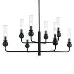 Люстра с 8-ю плафонами в форме стеклянных трубок и мраморных декоративных элементов Montreal варинант исполнения - 2 | Loft Concept в Санкт-петербурге