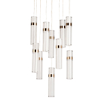 Люстра каскадная с прозрачными цилиндрическими плафонами Jenae Glass Tube Lighting варинант исполнения - 1 | Loft Concept в Санкт-петербурге