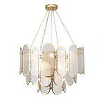 Люстра с многослойным эффектом из овальных элементов из непрозрачного стекла Conformation варинант исполнения - 2 | Loft Concept в Санкт-петербурге