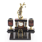 Настольный письменный набор из яшмы с часами в подарочной упаковке Manager Organizer варинант исполнения - 1 | Loft Concept в Санкт-петербурге