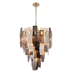 Люстра с многослойными стеклянными панелями янтарного и дымчатого цвета Textured Glass Chandelier варинант исполнения - 1 | Loft Concept в Санкт-петербурге