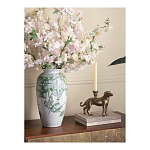 Ваза высокая с зелеными цветочными и птичьими мотивами Vase Inspired by Nature варинант исполнения - 3 | Loft Concept в Санкт-петербурге