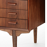 Дизайнерский письменный стол округлой формы с 4-мя ящиками и дверкой с полочками Rili варинант исполнения - 5 | Loft Concept в Санкт-петербурге