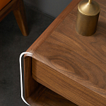 Прикроватная деревянная тумба с ящиком и нишей для хранения Moon Walnut Furniture варинант исполнения - 3 | Loft Concept в Санкт-петербурге