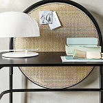 Письменный стол с круглой плетёной панелью для крепления заметок Allegory варинант исполнения - 3 | Loft Concept в Санкт-петербурге