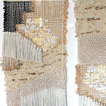 Триптих Геометрический гобелен бежевый Figurative Beige Wall Hangings варинант исполнения - 3 | Loft Concept в Санкт-петербурге