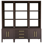 Модульный стеллаж Primo из трех составных элементов Темный орех варинант исполнения - 1 | Loft Concept в Санкт-петербурге