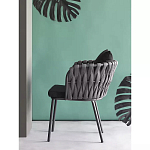 Стул мягкий с декором в виде плетеных лент на спинке и подлокотниках Semicircular Chair Decorated with Ribbons варинант исполнения - 2 | Loft Concept в Санкт-петербурге