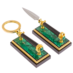 Настольный письменный набор из малахита с декором в виде лошади Leader Organizer варинант исполнения - 6 | Loft Concept в Санкт-петербурге