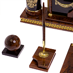 Настольный письменный набор с часами из природного камня обсидиана Royal Set варинант исполнения - 5 | Loft Concept в Санкт-петербурге