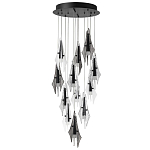 Люстра каскадная с 12-ю рельефными прозрачными плафонами Glass Pod  варинант исполнения - 4 | Loft Concept в Санкт-петербурге