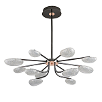 Люстра черного цвета с 12-ю прозрачными плафонами овальной формы Iona chandelier варинант исполнения - 1 | Loft Concept в Санкт-петербурге