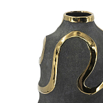 Ваза с золотыми акцентными полосами на черном матовом фоне Accent Tape варинант исполнения - 4 | Loft Concept в Санкт-петербурге