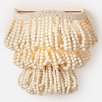 Настенный светильник с подвесками из деревянных бусин молочного цвета Wooden Beads Wall Lamp варинант исполнения - 5 | Loft Concept в Санкт-петербурге