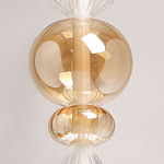 Подвесной светильник с вертикальной композицией из прозрачных и янтарных стеклянных шаров и ромбов Gabriel Scott Luna варинант исполнения - 6 | Loft Concept в Санкт-петербурге