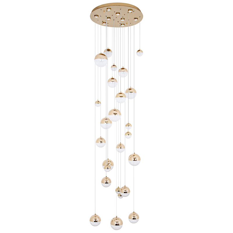 Каскадная люстра с плафонами в виде хрустальных сфер Esme Sphere Crystal Brass Cascade Chandelier 25 Золотой Прозрачный Каскадная люстра с плафонами в виде хрустальных сфер Esme Sphere Crystal Brass Cascade Chandelier 25 Золотой Прозрачный в Санкт-петербурге | Loft Concept