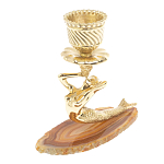 Подсвечник из натурального камня агат светло-коричневый Stone Candlestick варинант исполнения - 1 | Loft Concept в Санкт-петербурге