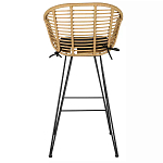 Стул барный с ротанговым плетением Half Bar Chair with Wicker с подлокотниками варинант исполнения - 5 | Loft Concept в Санкт-петербурге