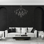 Люстра с тонким металлическим каркасом цвета хром Quasar варинант исполнения - 5 | Loft Concept в Санкт-петербурге