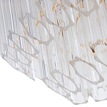 Люстра подвесная многослойная с прозрачными хрустальными трубками и золотистым каркасом Hexagon Tube Light варинант исполнения - 3 | Loft Concept в Санкт-петербурге