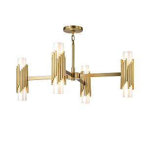 Люстра цвета латунь с 4-мя матовыми цилиндрическими плафонами Elstead Lighting