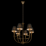 Люстра на металлическом основании бронзового цвета с 6-ю черными конусовидными абажурами Dignity варинант исполнения - 5 | Loft Concept в Санкт-петербурге