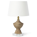 Настольная лампа деревянная с белым абажуром Wooden Table Lamp варинант исполнения - 2 | Loft Concept в Санкт-петербурге