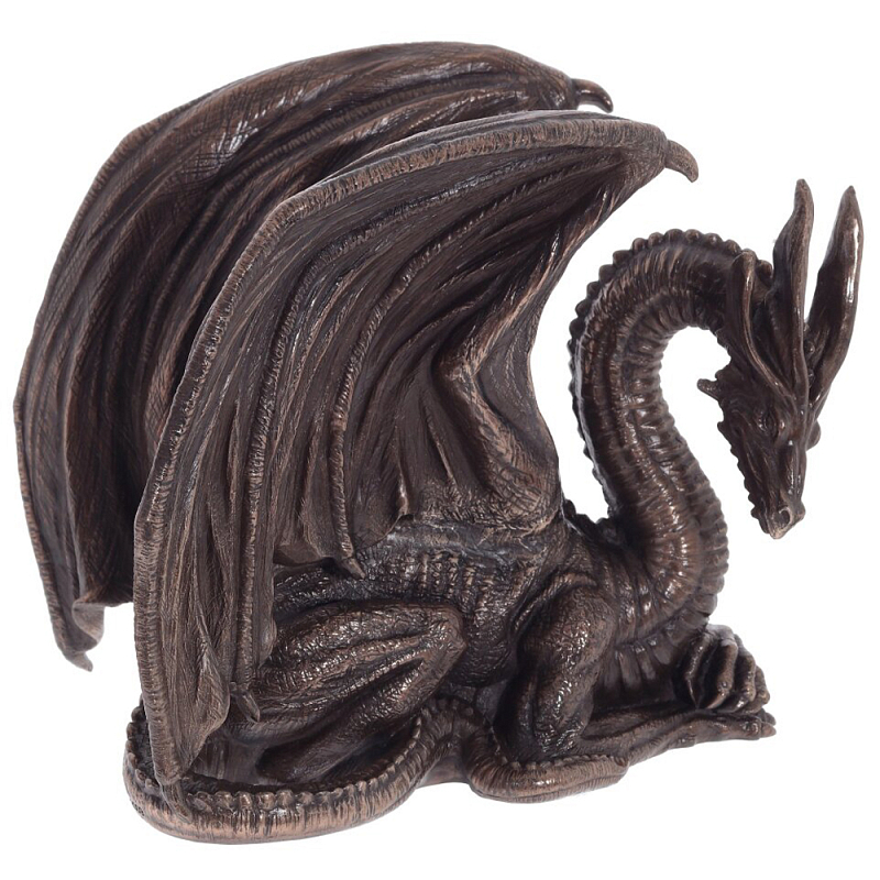 Декоративная статуэтка Дракон Dark Bronze Winged Dragon Statuette Коричневый Темная бронза в Санкт-петербурге | Loft Concept 