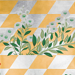 Обои ручная роспись Tiled Meadow Original colourway on Egyptian Gold gilded paper варинант исполнения - 2 | Loft Concept в Санкт-петербурге