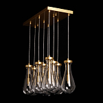 Люстра с 9-ю прозрачными стеклянными плафонами в форме капли Lucid Rain  варинант исполнения - 9 | Loft Concept в Санкт-петербурге