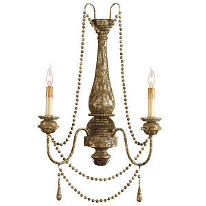 Бра состаренное с нитями из бусин Aged Silhouette