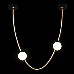 Подвесной светильник в форме дуги с белыми шарообразными плафонами Flos Wireline Lighting варинант исполнения - 3 | Loft Concept в Санкт-петербурге