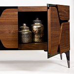 ТВ-тумба с узором из шпона на фасаде Sahara варинант исполнения - 3 | Loft Concept в Санкт-петербурге