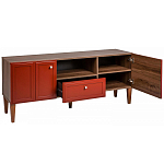 ТВ-тумба красная из массива бука с 2-мя дверками и ящиком Wenge Light варинант исполнения - 4 | Loft Concept в Санкт-петербурге