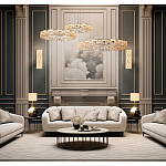 Люстра из 3-х колец с текстурной огранкой Reflection of Reality варинант исполнения - 3 | Loft Concept в Санкт-петербурге