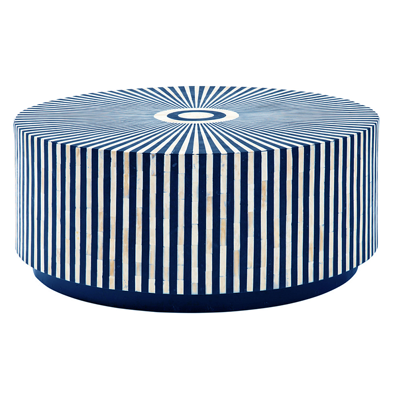 Стол журнальный Mandika Bone Inlay Coffee Table blue Синий Голубой в Санкт-петербурге | Loft Concept 