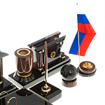 Настольный письменный набор с часами из природного камня обсидиана Peace Contract варинант исполнения - 5 | Loft Concept в Санкт-петербурге