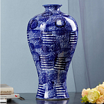 Ваза из фарфора сине-белого цвета Blue & White Ornament  варинант исполнения - 4 | Loft Concept в Санкт-петербурге