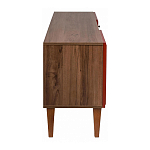 ТВ-тумба красная из массива бука с 2-мя дверками и ящиком Wenge Light варинант исполнения - 3 | Loft Concept в Санкт-петербурге