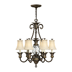 Люстра с 7-ю кремовыми текстильными абажурами Hinkley варинант исполнения - 7 | Loft Concept в Санкт-петербурге